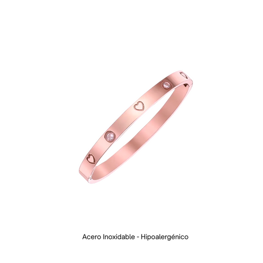 Acero Inoxidable - Brazalete Solidario “Corazones de Amor” - LM®