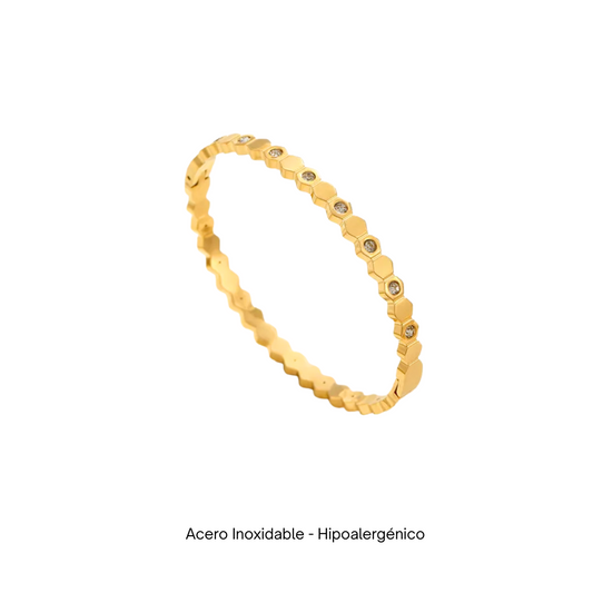 Acero Inoxidable - Brazalete “Hexágonos de Luz” - LM®