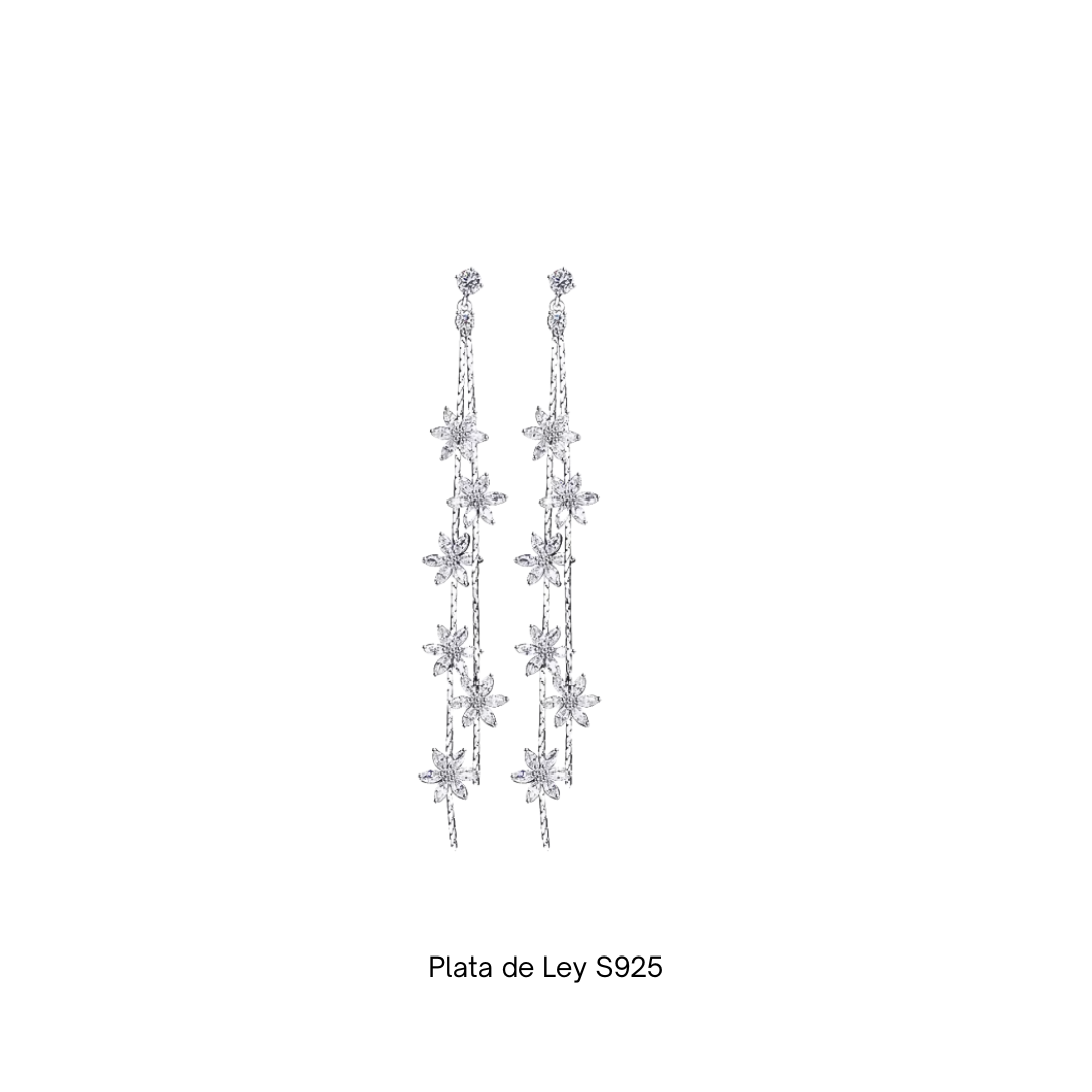 Plata S925 - Pendientes "Cascada Cristalina" - LM®