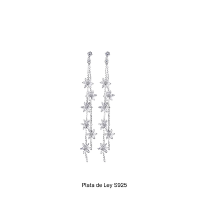 Plata S925 - Pendientes "Cascada Cristalina" - LM®