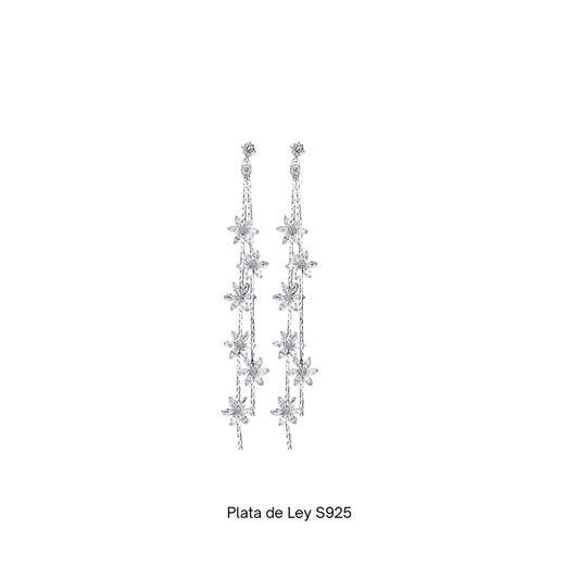 Plata S925 - Pendientes "Cascada Cristalina" - LM®