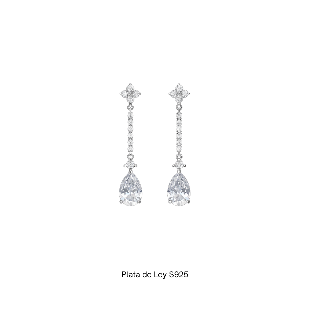 Plata S925 - Pendientes "Cascada Cristalina" - LM®