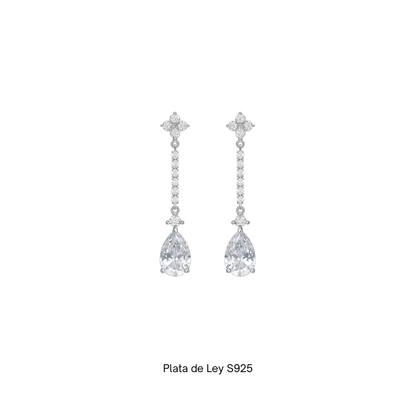 Plata S925 - Pendientes "Cascada Cristalina" - LM®