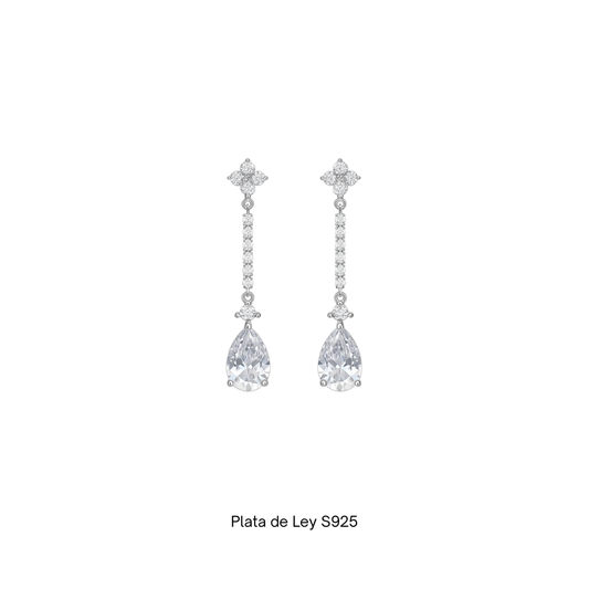 Plata S925 - Pendientes "Cascada Cristalina" - LM®